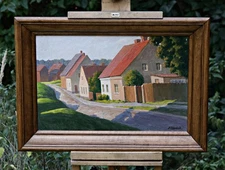 A. Stadnik – Village Landscape With Houses – Oil On Wood – Signed 2002