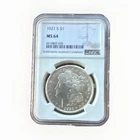 1921-S Morgan Silver Dollar $1 NGC MS64 Cert#6516807-020