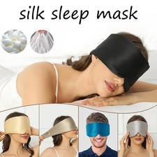 Mulberry Silk Sleep Mask Light Blocking Adjustable Eyepatch Travel Nap Cover