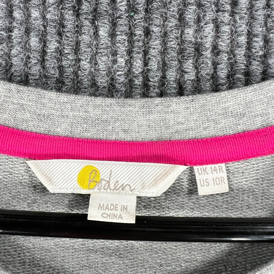 Vestido Boden para mujer 10R gris azul marino a lunares manga larga algodón informal tejido Foto 2 de 4