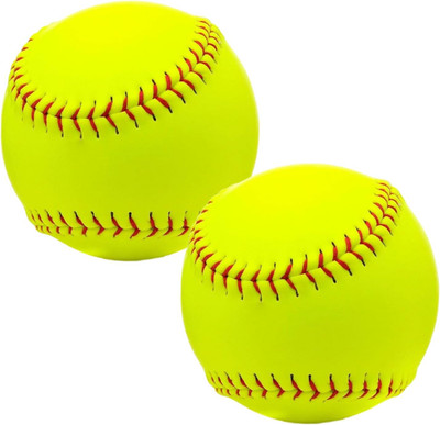 Sports Fastpitch Softballs, 11 Inch Yellow Practice Softball, Unmarked & Leather