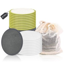 Reusable Bamboo Charcoal Makeup Remover Pads - 30 Count Washable Makeup Remov...