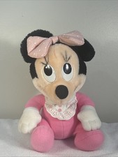 RARE Vintage 1984 Disney Baby Minnie Mouse Pink 7" Stuffed Plush Toy Playskool