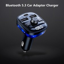 Bluetooth 5.3 Car Adapter Charger, Wireless FM Bluetooth Transmitter Fast C...