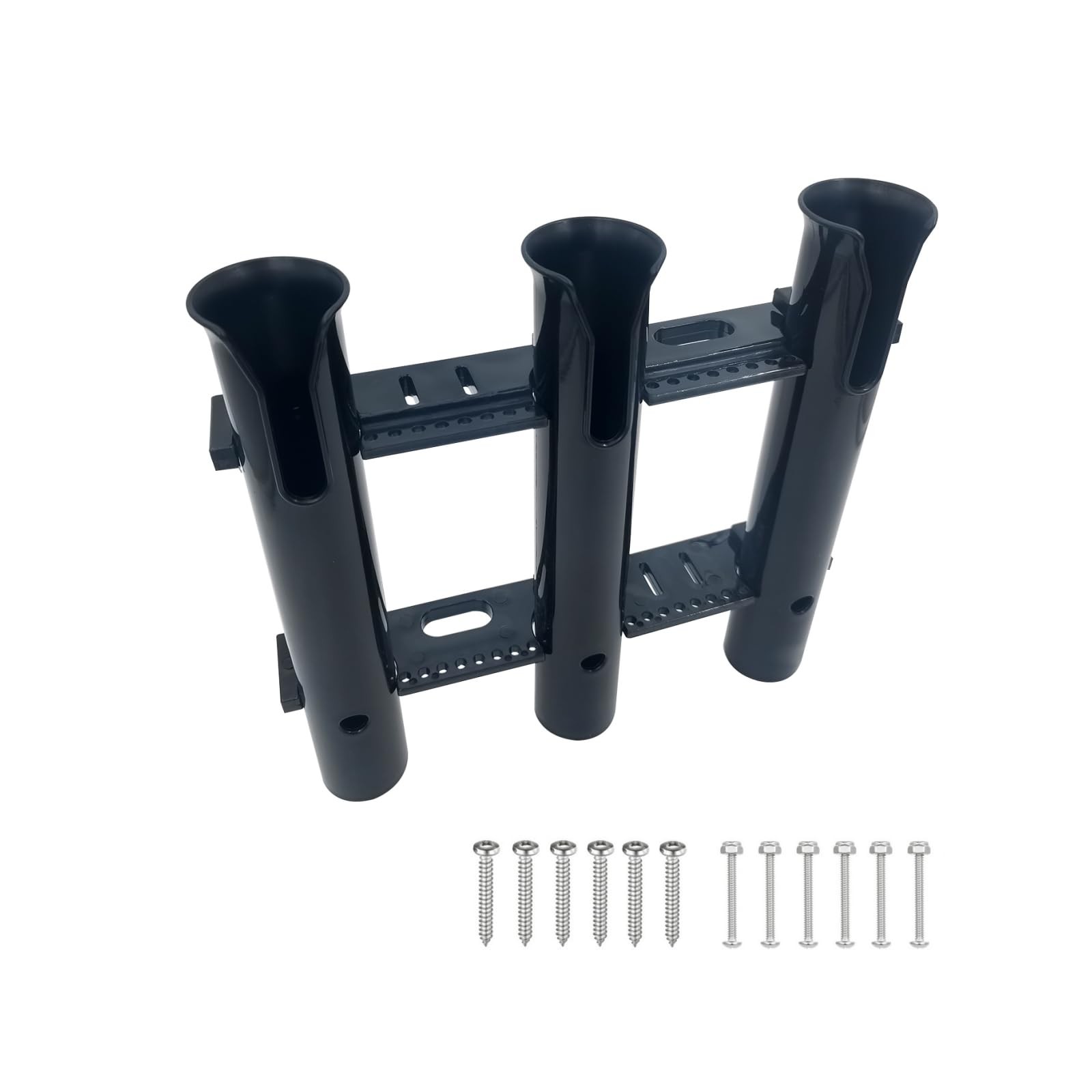 3 Tube Black Fishing Rod Holder Bracket Wall Mounted Boat Side Mount Tool