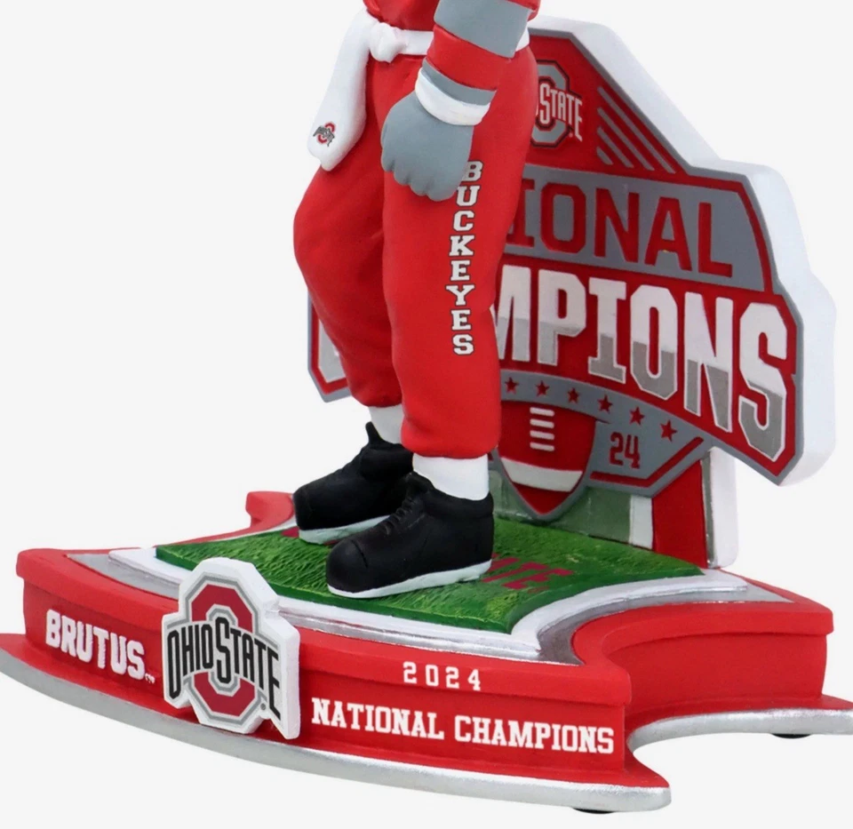 Ohio State Buckeyes 2024 Campeones Nacionales de Fútbol Mascota Bobblehead FOCO NUEVO Foto 4 de 4