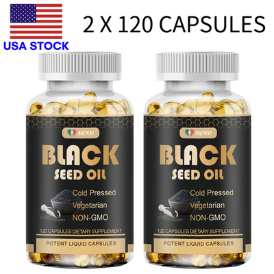 #ad 240 Black Seed Oil 1000mg 100% Pure Organic COLD PRESSED Cumin Nigella Sativa $21.99