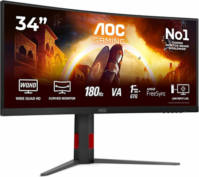 AOC CU34G4 34 Inch WQHD Gaming Monitor - Like New / Full Set & Receipt