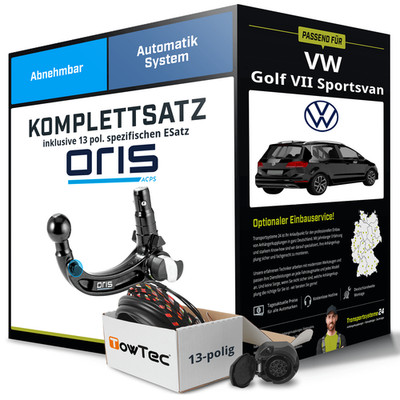 Für VW Golf Sportsvan Typ AM1 Anhängerkupplung abnehmbar +eSatz 13pol 14- NEU