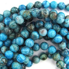 Blue Crazy Lace Agate Round Beads Gemstone 15" Strand 6mm 8mm 10mm