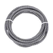 Braided Leather Cord, 5mmx2m Round Faux Leather Bolo String, Light Gray