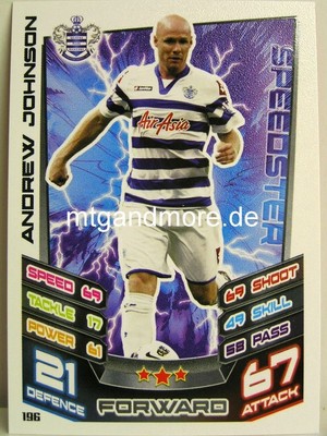Match Attax 2012/13 Premier League - #196 Andrew Johnson - QPR