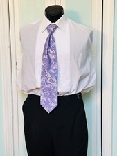 Freesia Purple Tie Wedding Prom Tuxedo Wisteria Pre Tied clip tapestry pattern