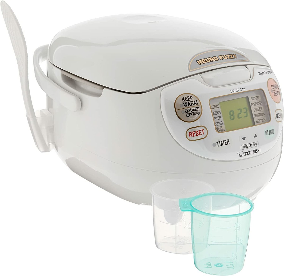 Zojirushi NS-ZCC10 Neuro Fuzzy Rice Cooker Warmer Premium White