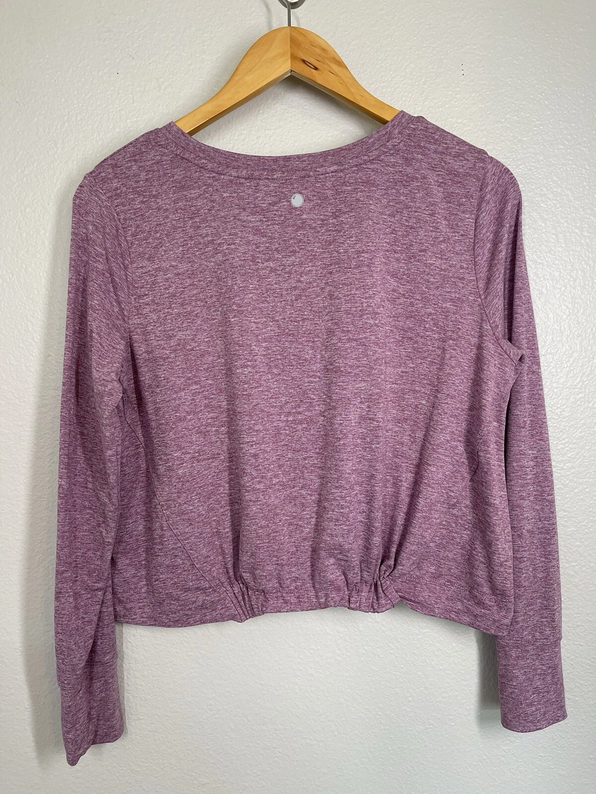 yogalicious crop top mauve space dye long sleeve twisted gym 