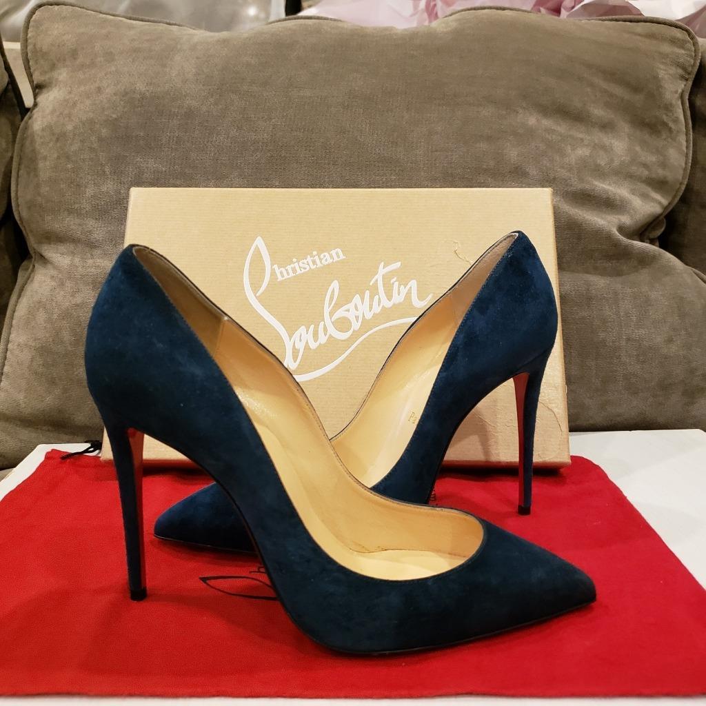 Christian Louboutin PIGALLE FOLLIES 100 Suede Heels Pumps Pumps Pumps shoes Quartz bluee 745 f49547 Christian Louboutin PIGALLE FOLLIES 100 Suede Heels Pumps Pumps Pumps shoes Quartz bluee 745 f49547