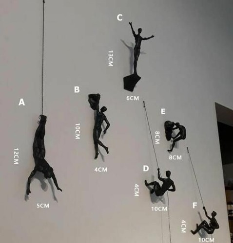 Rock Climbing Sculpture Wall Hanging Decoration Resin Statue Figurine Craft Home - Picture 7 of 18