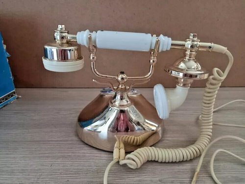 Telefono vintage dorato UFA-301 1988 URSS. - Foto 5 di 12