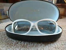 THIERRY MUGLER VINTAGE SUNGLASSES WHITE WITH FILIGREE STARS ON SIDE VGVC
