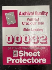 Box of C-line Clear Poly Side Load Sheet Protector Letter 8.50" X 11" 3 X Holes