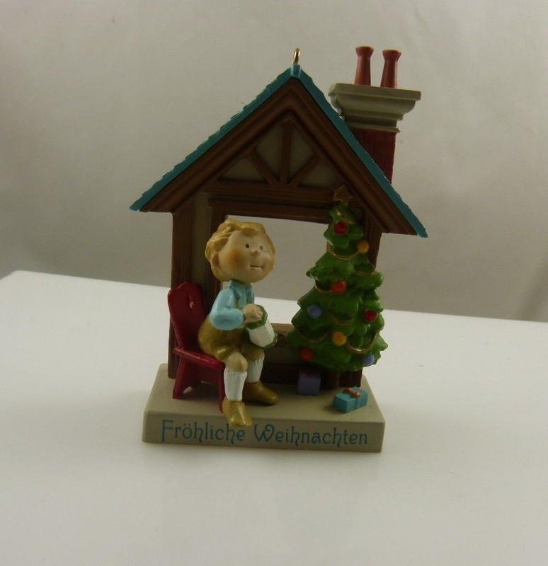 Frohliche Weihnachten tree house  vintage Merry Christmas ornament xmas