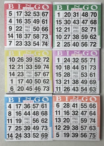 600 PAPER Bingo Cards by American Games Square 1 On Single Sheets 6 Asst Colors