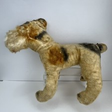 Vintage Antique Plush Stuffed Animal Dog 14-16" Tall Distressed Lost Nose  Eyes