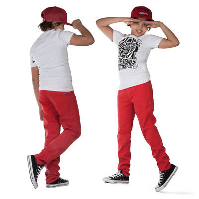 Superslick Kinderhose rot slim fit stretch Kinder Hose Jungen Größe 146 - 176