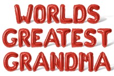 WORLDS GREATEST GRANDMA Letter Balloon Banner - Grandparents Party Decorations