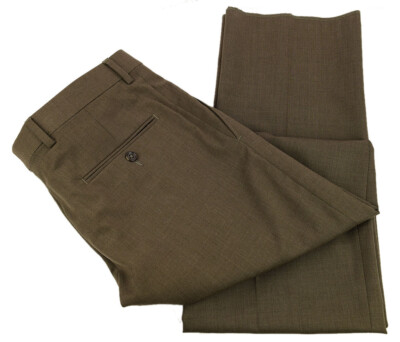 HART SCHAFFER MARX Moss CHICAGO FIT Worsted Wool Single Pleat Pants 33 R NWT