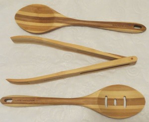 Lot Of 3 Rachael Ray Wood Kitchen Utensil 13 Slotted Spoon