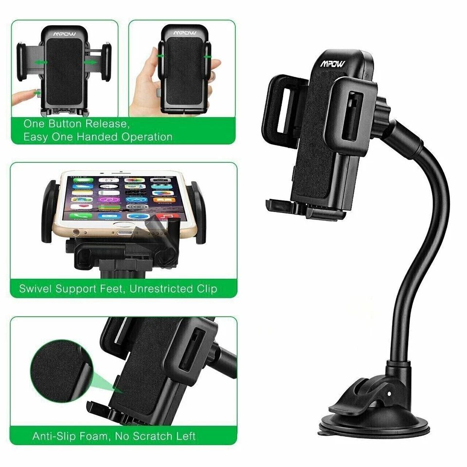 Car Windshield Mount Cradle Holder Stand GPS for Cell Phone Universal 360°  - Image 2 of 4