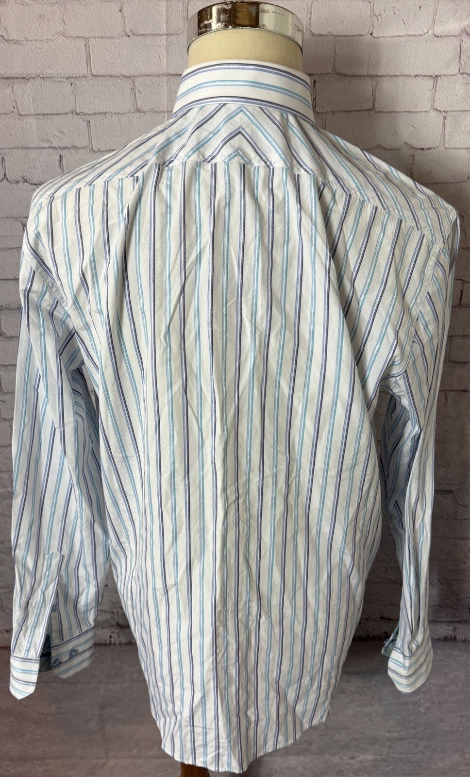 FILA Camicia elegante uomo Savile Row manica lunga con bottoni taglia 41 a righe