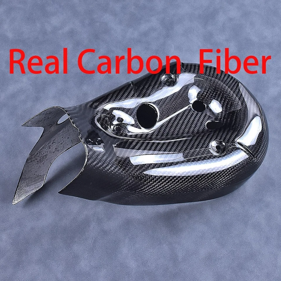 Cubierta protectora térmica de escape 100 % fibra de carbono real brillante para Ducati 1199 Panigale Foto 4 de 4
