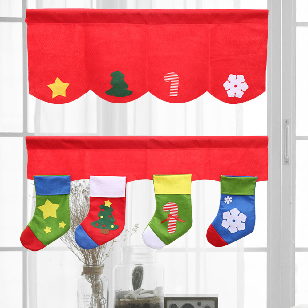 2 PCS Make up Window Decorative Curtain Valances Set Christmas eBay