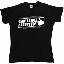 Challenge Accepted Thumbs Up HIMYM Barney Stinson Womens Boyfriend Fit T-Shirt