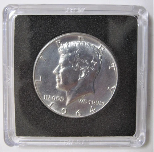 KENNEDY 1964-SILVER HALF DOLLAR-UNCIRCULATED-NO MINT MARK-ALL IN DISPLAY CASES