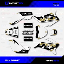 White & Gold Shift Racing Graphics Kit fits 08-25 YAMAHA TTR110 TTR 110 decal