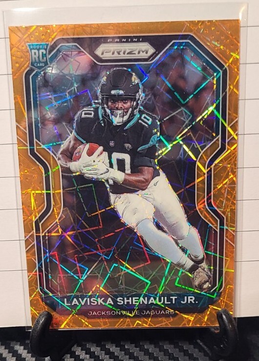 2020 Panini Prizm Laviska Shenault Jr. Orange Lazer Prism Rookie RC #350