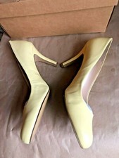 WOW! Nine West AMBITIOUS Round Toe Stiletto Pump 12M SPRING Yellow Leather