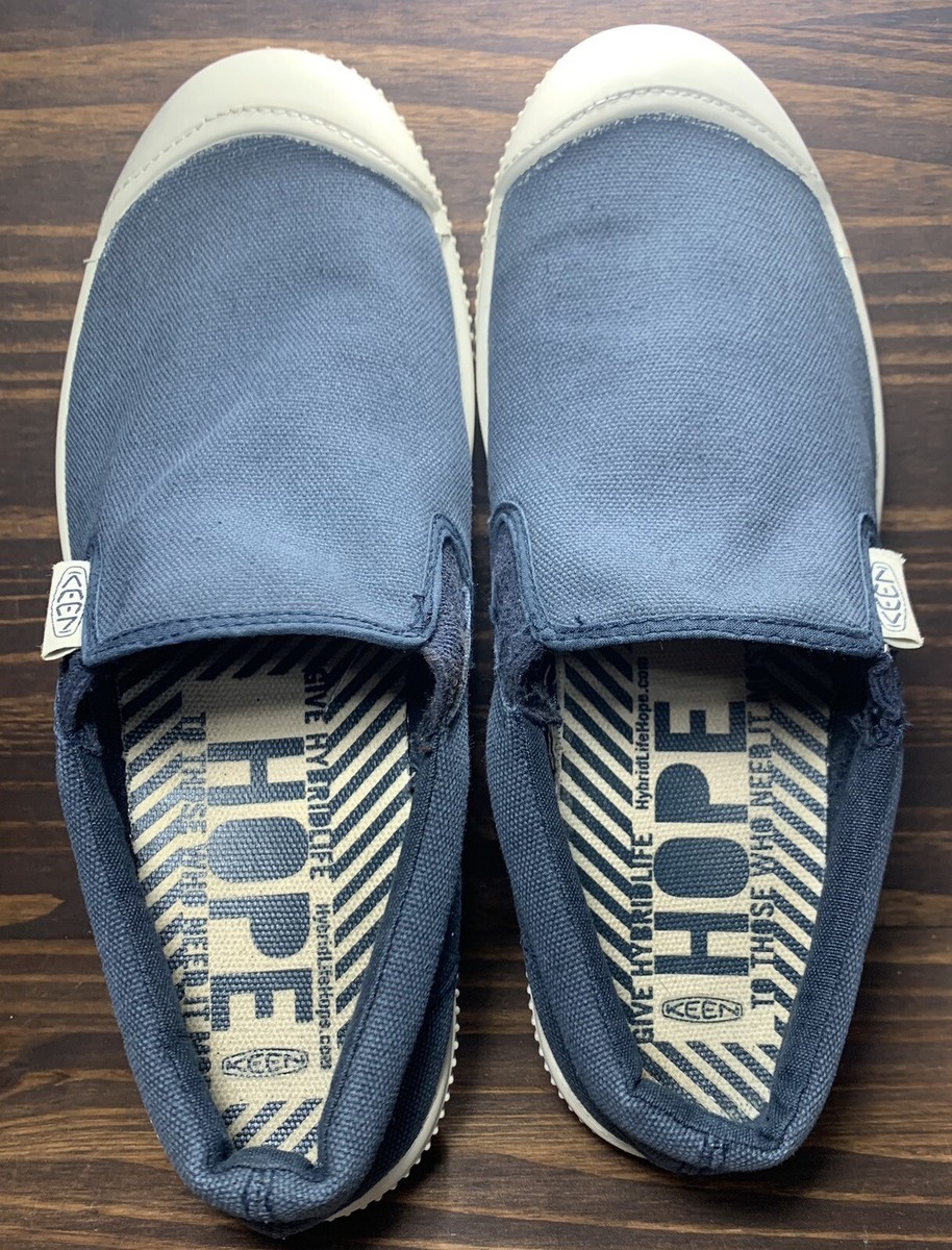 Keen Hybrid Slip On Canvas Mens Size 9.5 Shoes Blue White  display picture 1