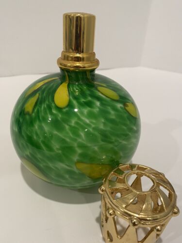 Bruciatore lampada profumo catalitico vetro verde e giallo - Foto 2 di 6