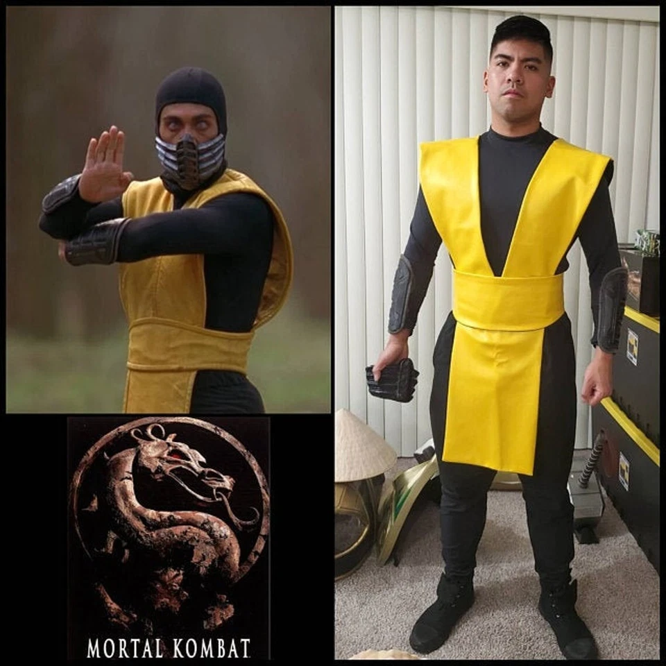Chaleco y faja Mortal Kombat Scorpion amarillo ninja tela tabardo en varias tallas Foto 4 de 4