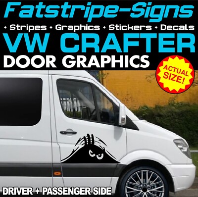 to fit VW CRAFTER MONSTER DOOR GRAPHICS STICKERS DECALS CAMPER VAN MOTORHOME