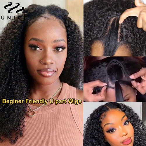 UNice Afro Kinky Curly U Part Human Hair Wig Mongolian V Part Virgin Hair Wig US | eBay UNice Afro Kinky Curly U Part Human Hair Wig Mongolian V Part Virgin Hair Wig US | eBay