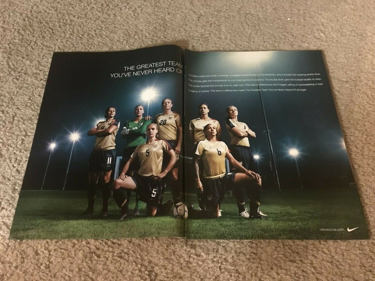 2007 NIKE SOCCER USWNT Poster Print Ad CARLI LLOYD HOPE SOLO ABBY