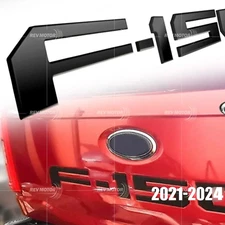 3D Raised Matte Black Tailgate Inserts Letters Emblems For F-150 2021-2024 Badge