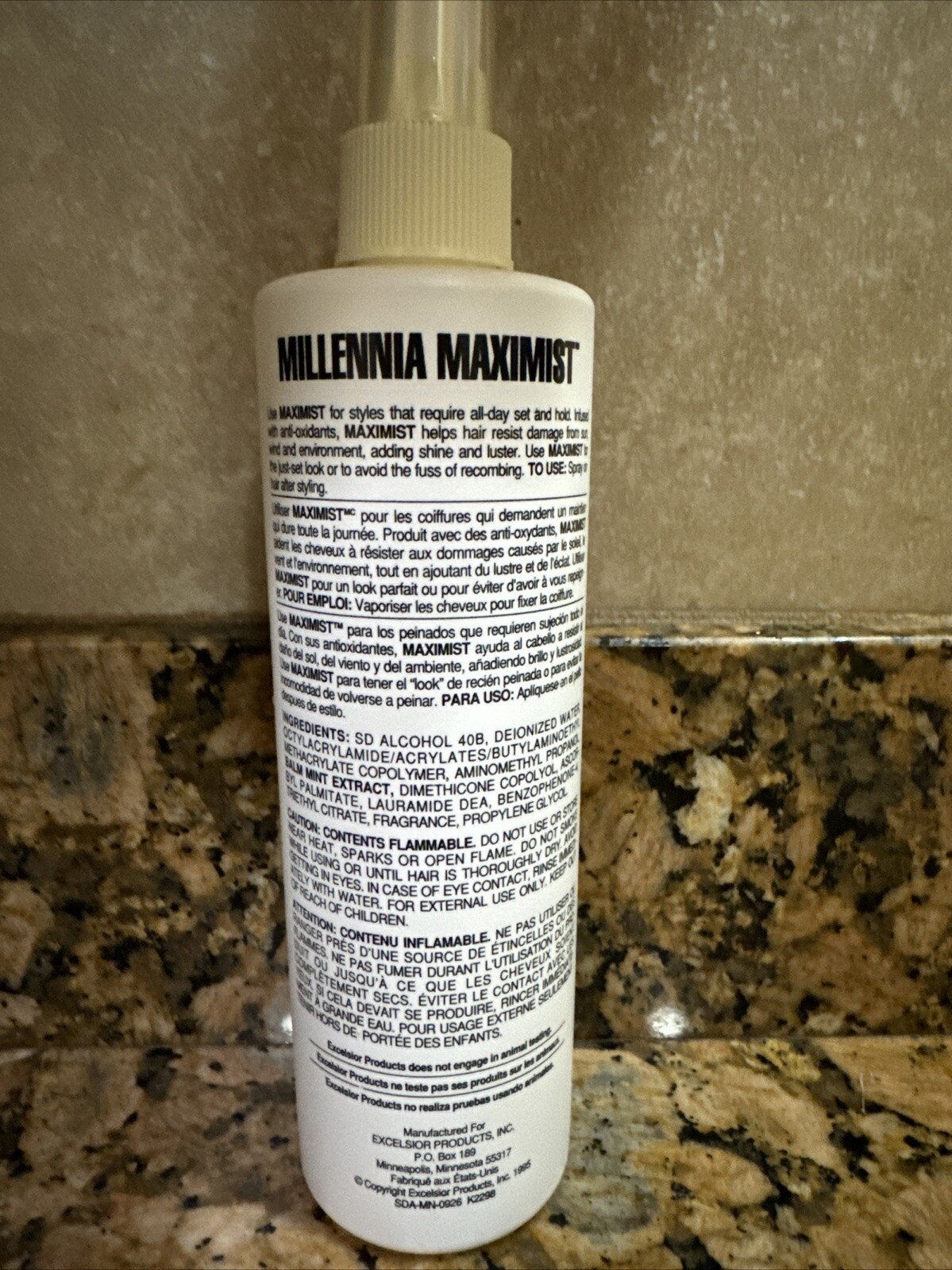 Excelsior Millennia Maximist  Total Finishing Hairspray W Antioxidant 11.8 Oz 