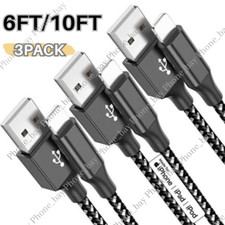 3 Pack Fast Charger Cable Heavy Duty 3/6/10FT For iPhone 14 13 12 Charging Cord