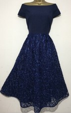BNWT COAST BARDOT NAVY EMBROIDERED EVENING OCCASION MIDI DRESS SIZE 20 £169